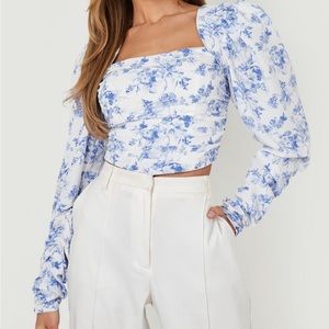 Floral sleeve corset top size 12